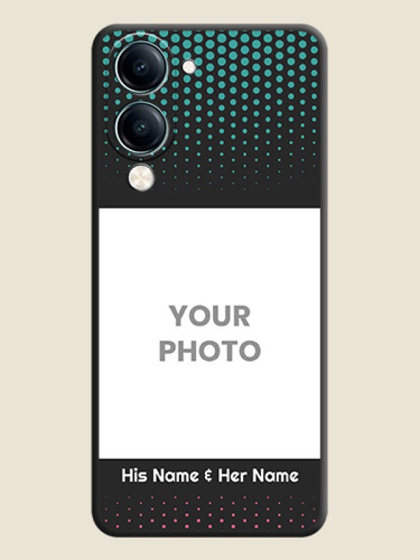 Custom Faded Dots with Grunge Photo Frame and Text On Space Black Custom Soft Matte Mobile Back Cover - Vivo Y19e - alternate view
