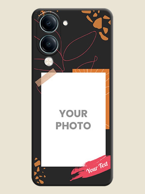 Custom Orange Photo Frame On Space Black Custom Soft Matte Mobile Back Cover - Vivo Y19e - alternate view