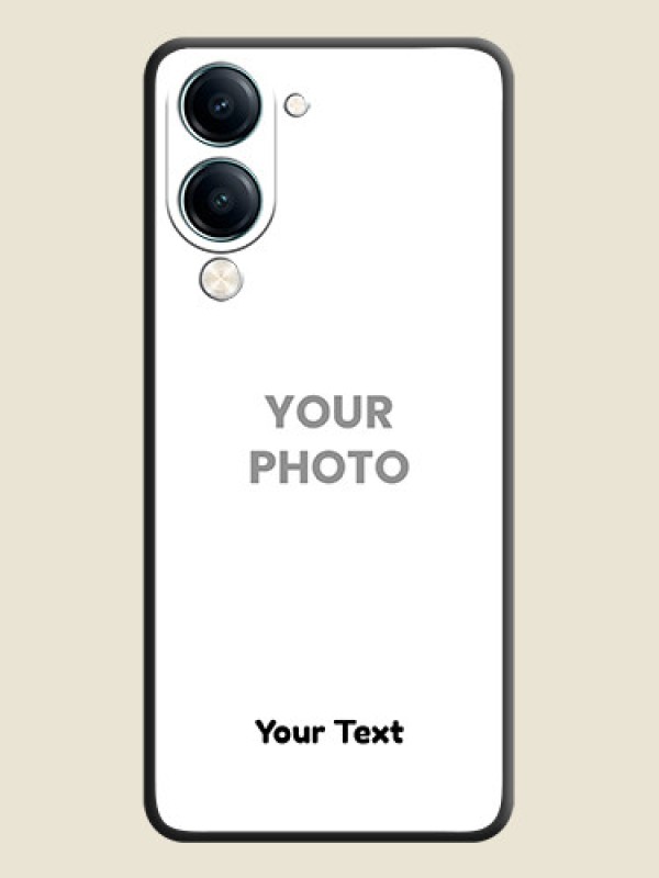 Custom Full Single Pic Upload With Text On Space Black Custom Soft Matte Mobile Back Cover - Vivo Y19e - alternate view