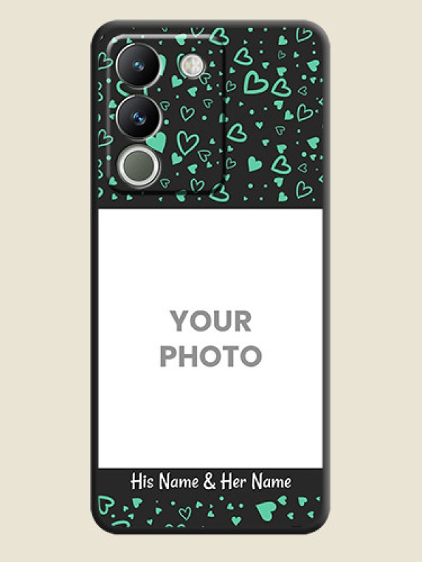 Custom Sea Green Indefinite Love Pattern on Photo On Space Black Custom Soft Matte Mobile Back Cover - Vivo Y200 5G - alternate view