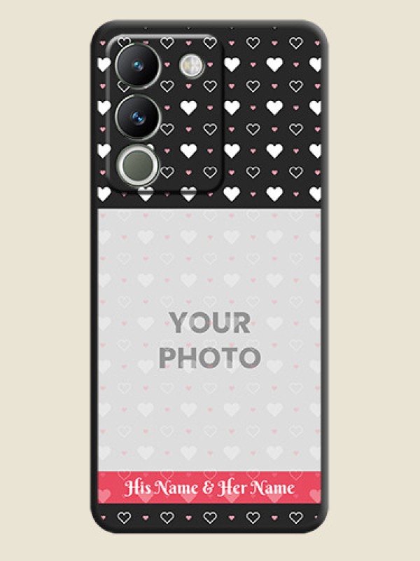 Custom White Color Love Symbols with Text Design on Photo On Space Black Custom Soft Matte Mobile Back Cover - Vivo Y200 5G - alternate view
