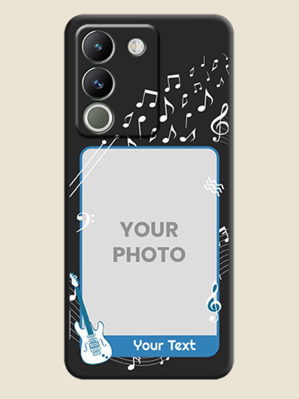 Custom Musical Theme Design with Text on Photo On Space Black Custom Soft Matte Mobile Back Cover - Vivo Y200 5G - alternate view