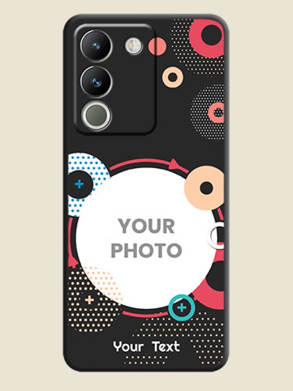 Custom Multicoloured Round Image On Space Black Custom Soft Matte Mobile Back Cover - Vivo Y200 5G - alternate view