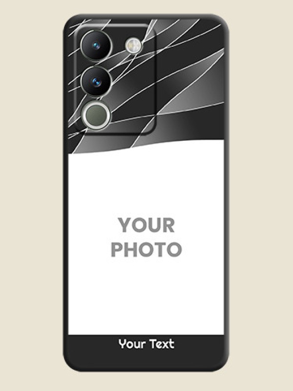 Custom Mixed Wave Lines on Photo On Space Black Custom Soft Matte Mobile Back Cover - Vivo Y200 5G - alternate view