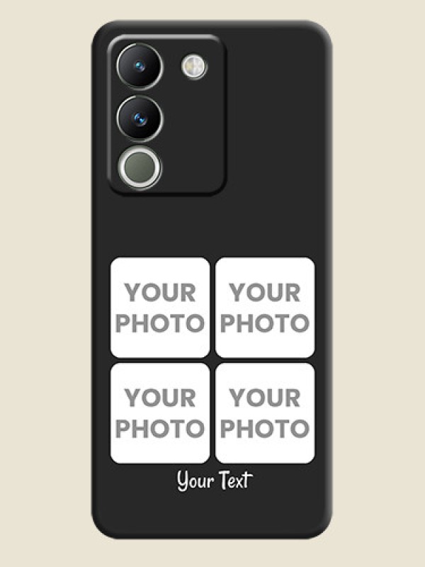 Custom Floral Art with 6 Image Holder on Photo On Space Black Custom Soft Matte Mobile Back Cover - Vivo Y200 5G - alternate view