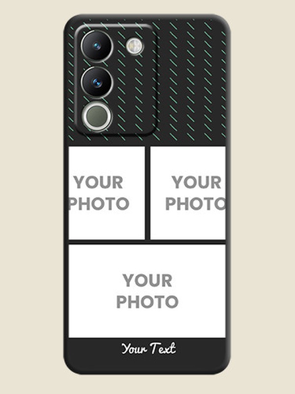 Custom Cross Dotted Pattern with 2 Image Holder On Space Black Custom Soft Matte Mobile Back Cover - Vivo Y200 5G - alternate view
