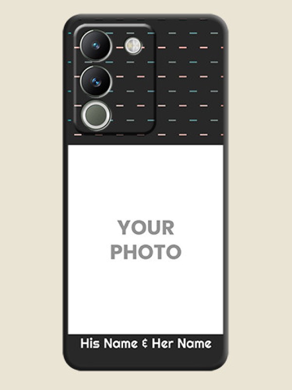 Custom Line Pattern Design with Text On Space Black Custom Soft Matte Mobile Back Cover - Vivo Y200 5G - alternate view