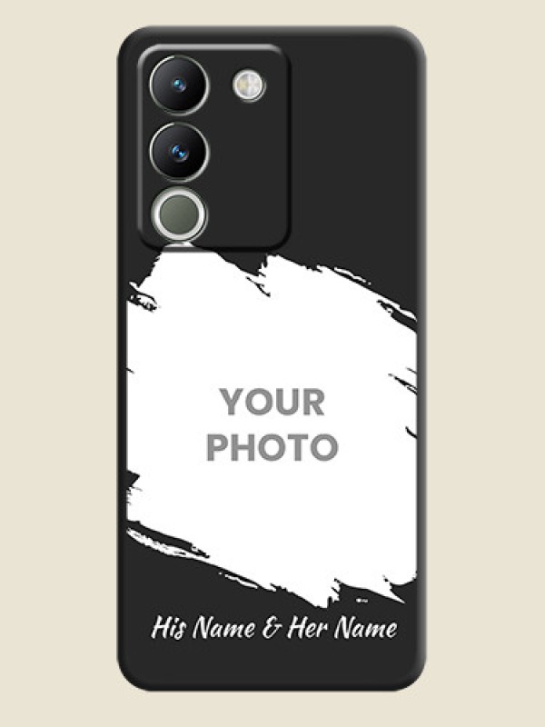 Custom Grunge Brush Strokes on Photo  On Space Black Custom Soft Matte Mobile Back Cover - Vivo Y200 5G - alternate view