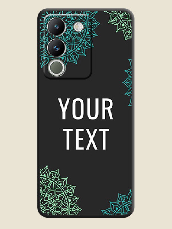 Custom Your Name with Floral Design On Space Black Custom Soft Matte Mobile Back Cover - Vivo Y200 5G - alternate view