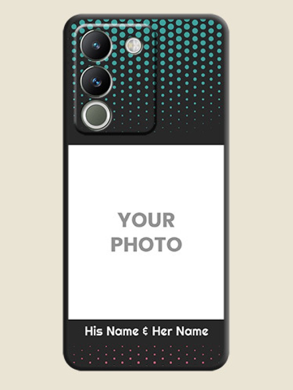 Custom Faded Dots with Grunge Photo Frame and Text On Space Black Custom Soft Matte Mobile Back Cover - Vivo Y200 5G - alternate view