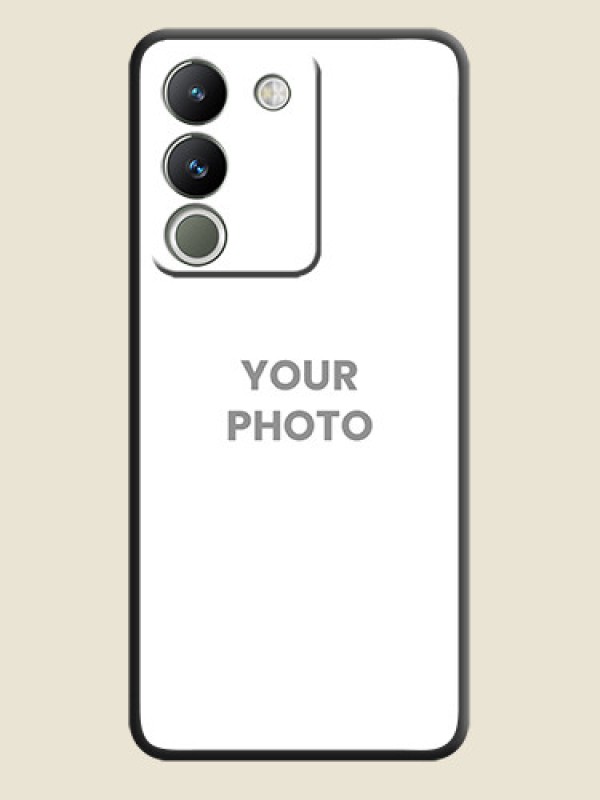 Custom Full Single Pic Upload On Space Black Custom Soft Matte Mobile Back Cover - Vivo Y200 5G - alternate view
