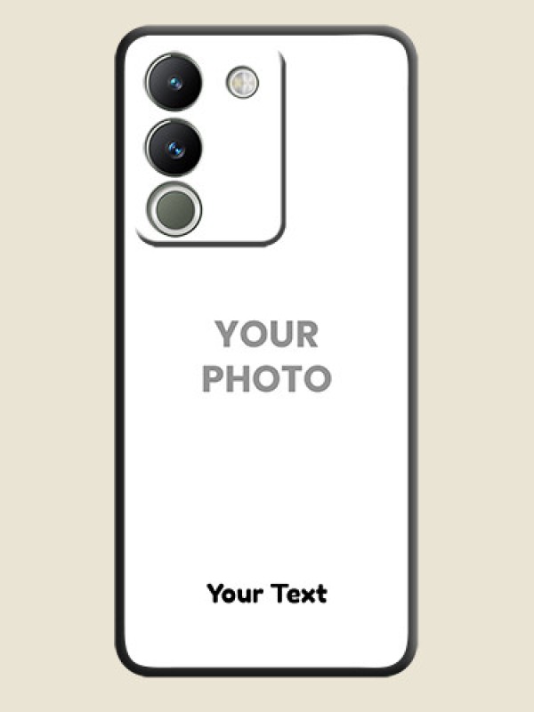 Custom Full Single Pic Upload With Text On Space Black Custom Soft Matte Mobile Back Cover - Vivo Y200 5G - alternate view