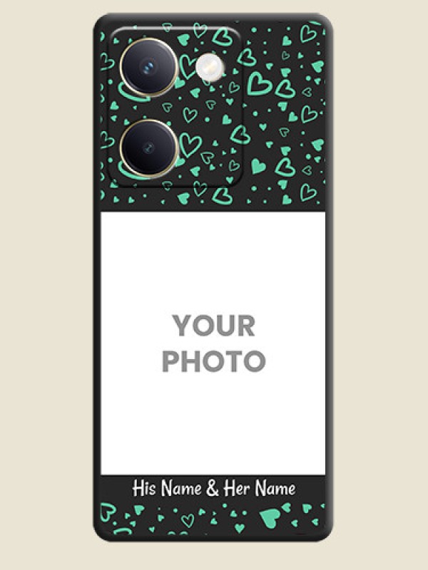 Custom Sea Green Indefinite Love Pattern on Photo On Space Black Custom Soft Matte Mobile Back Cover - Vivo Y200 Pro 5G - alternate view
