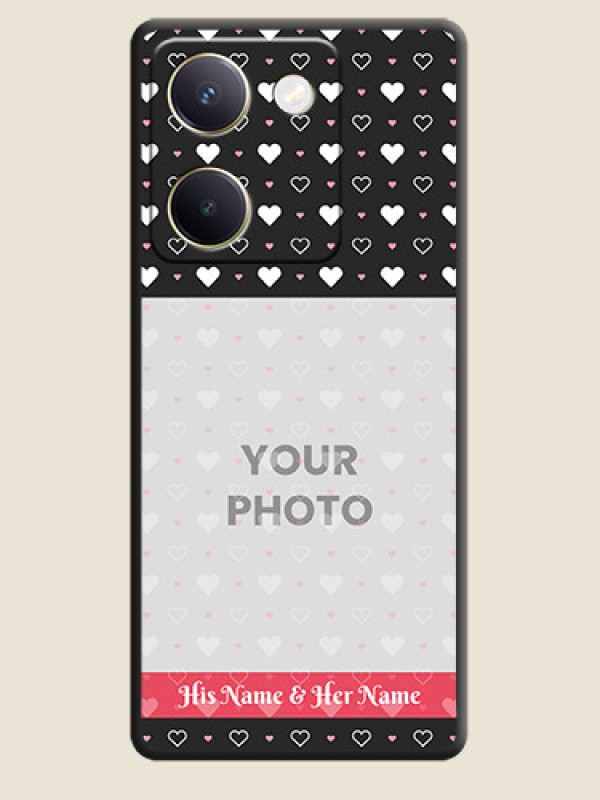 Custom White Color Love Symbols with Text Design on Photo On Space Black Custom Soft Matte Mobile Back Cover - Vivo Y200 Pro 5G - alternate view