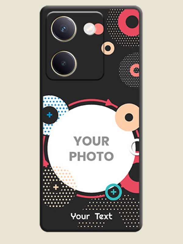 Custom Multicoloured Round Image On Space Black Custom Soft Matte Mobile Back Cover - Vivo Y200 Pro 5G - alternate view