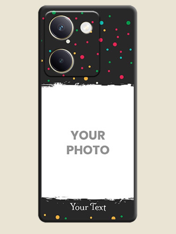Custom Multicolor Dotted Pattern with Text  On Space Black Custom Soft Matte Mobile Back Cover - Vivo Y200 Pro 5G - alternate view