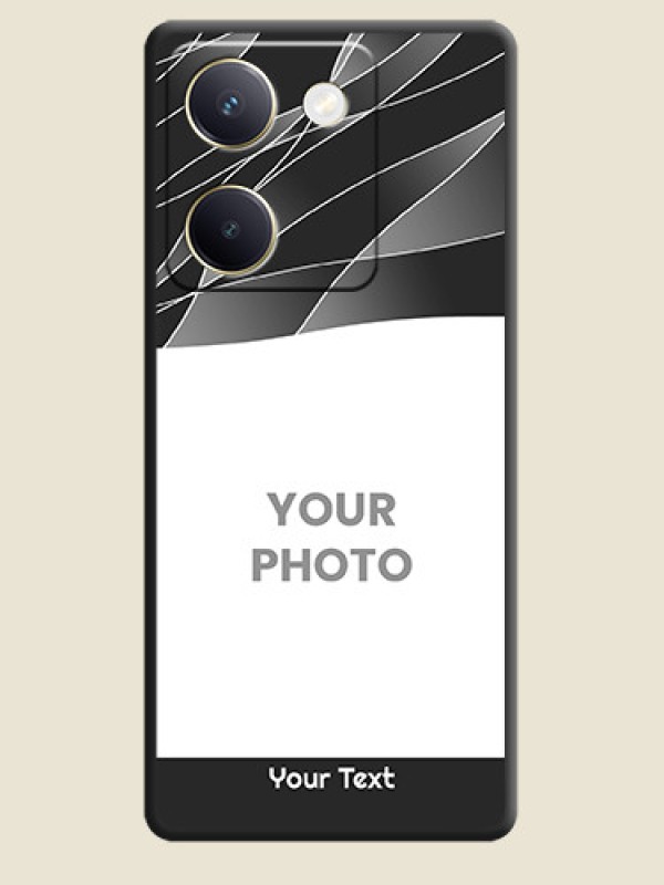 Custom Mixed Wave Lines on Photo On Space Black Custom Soft Matte Mobile Back Cover - Vivo Y200 Pro 5G - alternate view