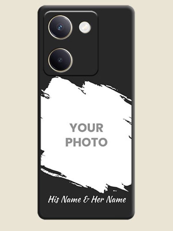 Custom Grunge Brush Strokes on Photo  On Space Black Custom Soft Matte Mobile Back Cover - Vivo Y200 Pro 5G - alternate view