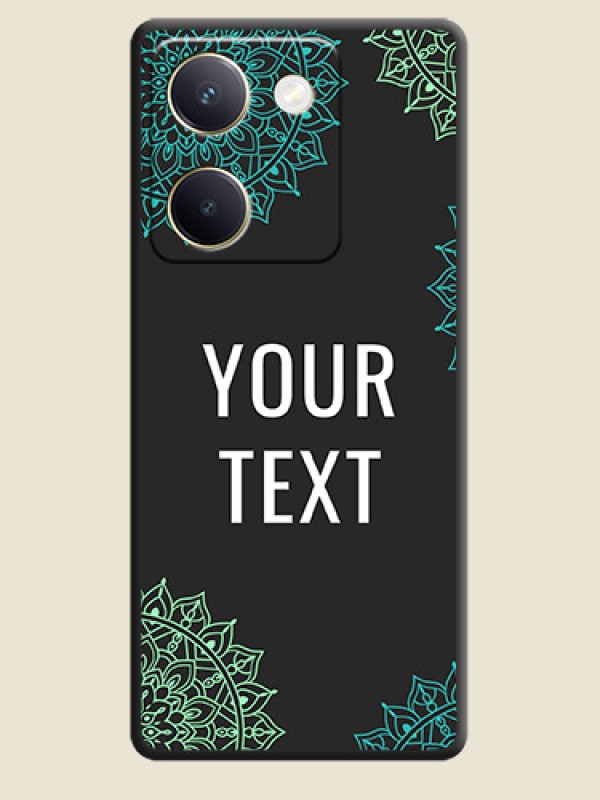 Custom Your Name with Floral Design On Space Black Custom Soft Matte Mobile Back Cover - Vivo Y200 Pro 5G - alternate view