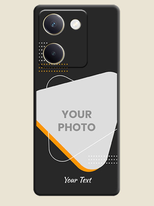 Custom Yellow Triangle on Photo On Space Black Custom Soft Matte Mobile Back Cover - Vivo Y200 Pro 5G - alternate view