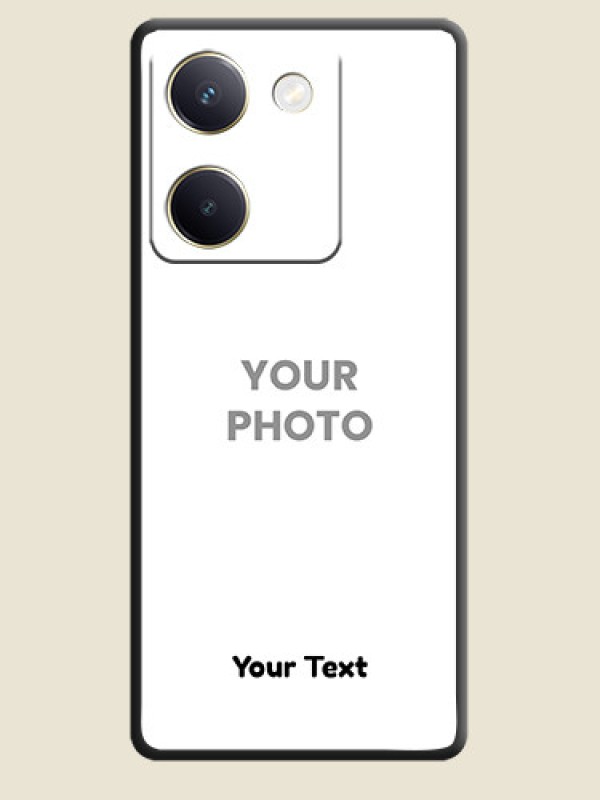 Custom Full Single Pic Upload With Text On Space Black Custom Soft Matte Mobile Back Cover - Vivo Y200 Pro 5G - alternate view