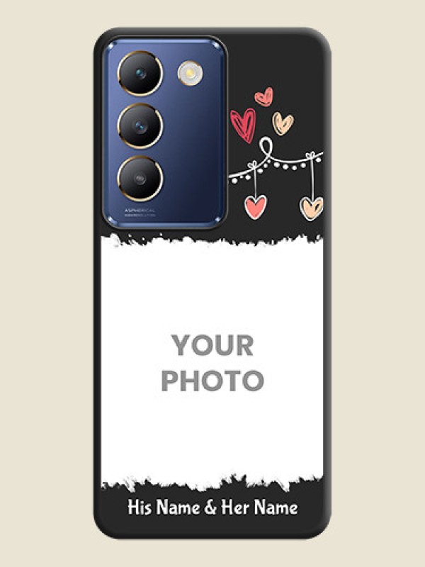 Custom Pink Love Hangings with Name on Space Black Custom Soft Matte Phone Cases - Vivo Y200E 5G - alternate view