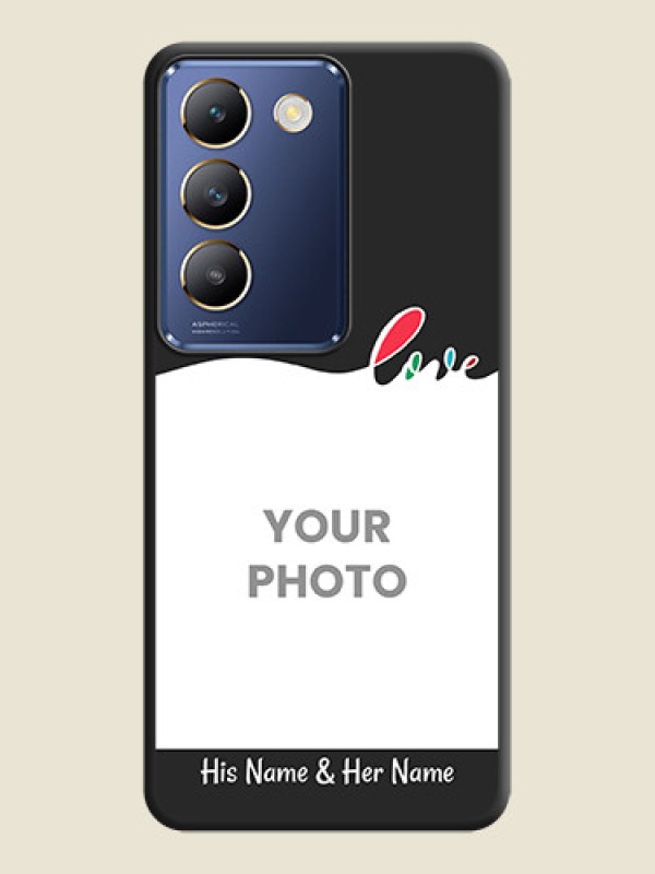 Custom Fall in Love Pattern with Picture - Photo on Space Black Soft Matte Mobile Case - Vivo Y200E 5G - alternate view