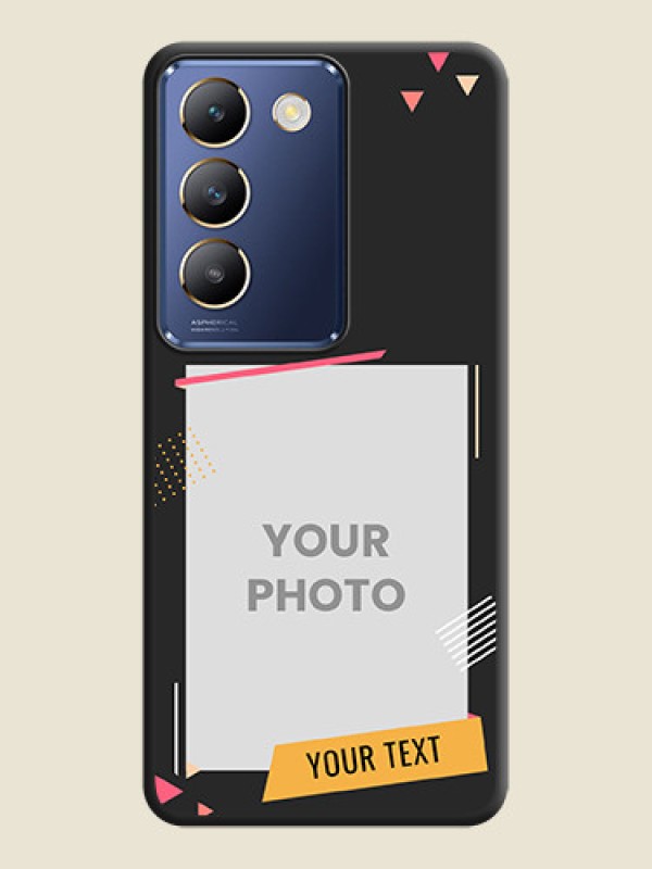 Custom Photo Frame with Triangle Small Dots - Photo on Space Black Soft Matte Back Cover - Vivo Y200E 5G - alternate view