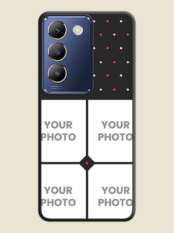Custom Multicolor Dotted Pattern with 4 Image Holder on Space Black Custom Soft Matte Phone Cases - Vivo Y200E 5G - alternate view