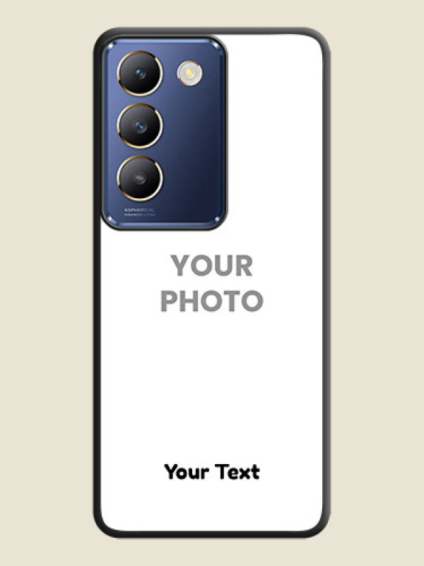 Custom Full Single Pic Upload With Text On Space Black Personalized Soft Matte Phone Covers - Vivo Y200E 5G - alternate view