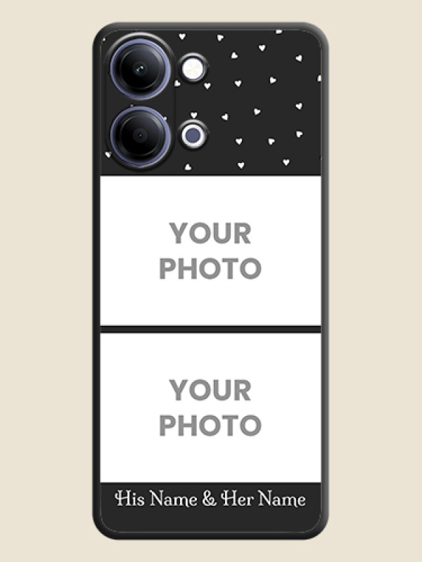 Custom Miniature Love Symbols with Name On Space Black Custom Soft Matte Mobile Back Cover - Vivo Y21 5G - alternate view