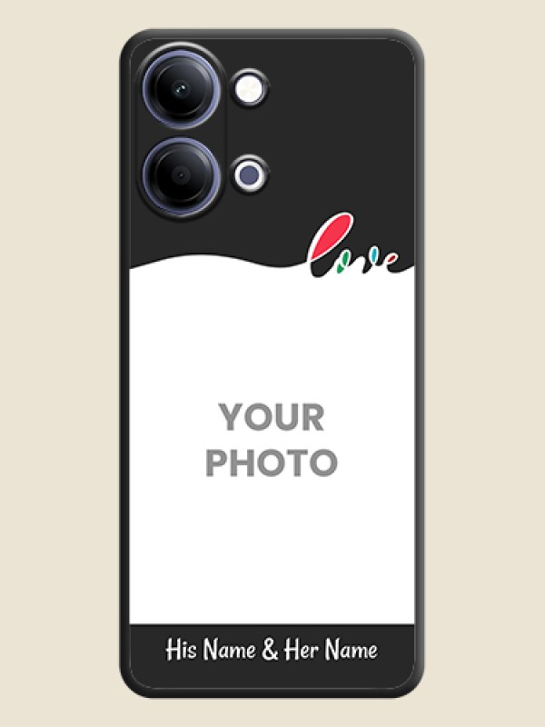 Custom Fall in Love Pattern with Picture on Photo On Space Black Custom Soft Matte Mobile Back Cover - Vivo Y21 5G - alternate view