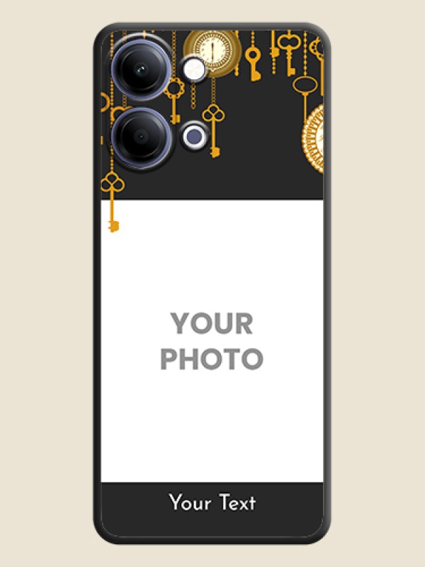 Custom Decorative Design with Text On Space Black Custom Soft Matte Mobile Back Cover - Vivo Y21 5G - alternate view