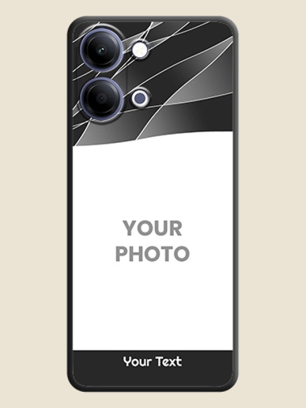 Custom Mixed Wave Lines on Photo On Space Black Custom Soft Matte Mobile Back Cover - Vivo Y21 5G - alternate view
