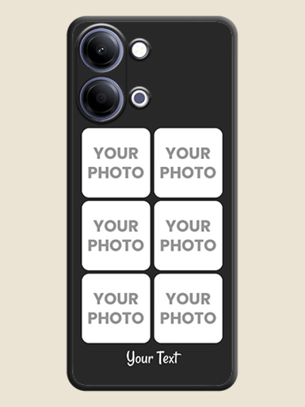 Custom Floral Art with 6 Image Holder on Photo On Space Black Custom Soft Matte Mobile Back Cover - Vivo Y21 5G - alternate view