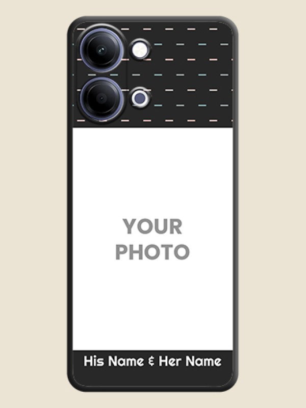 Custom Line Pattern Design with Text On Space Black Custom Soft Matte Mobile Back Cover - Vivo Y21 5G - alternate view