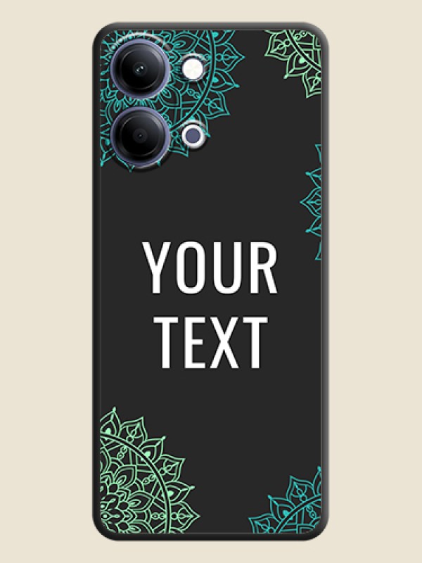 Custom Your Name with Floral Design On Space Black Custom Soft Matte Mobile Back Cover - Vivo Y21 5G - alternate view