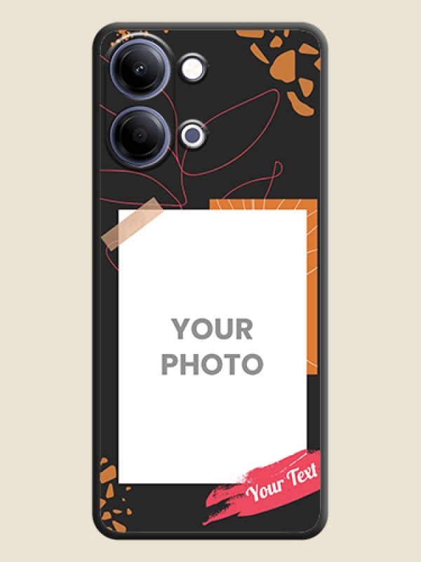 Custom Orange Photo Frame On Space Black Custom Soft Matte Mobile Back Cover - Vivo Y21 5G - alternate view
