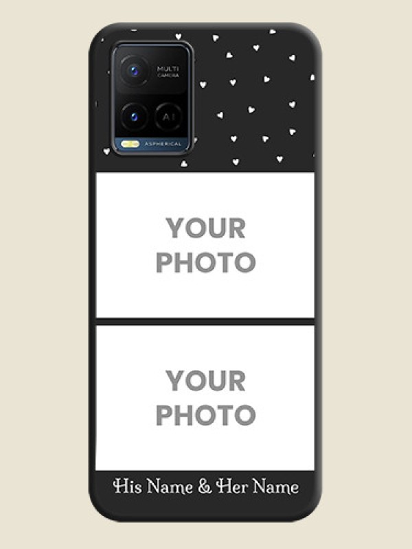 Custom Miniature Love Symbols with Name on Space Black Custom Soft Matte Back Cover - Vivo Y21 - alternate view