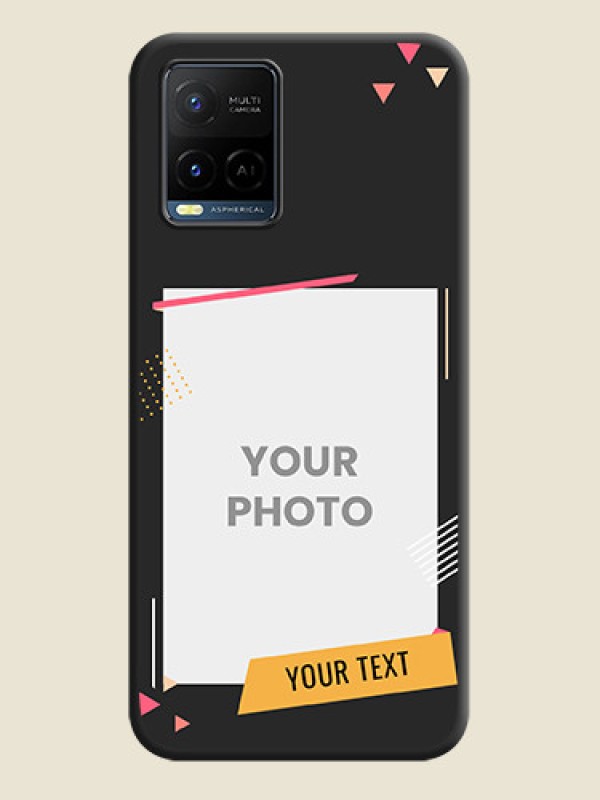 Custom Photo Frame with Triangle Small Dots on Photo on Space Black Soft Matte Back Cover - Vivo Y21 - alternate view
