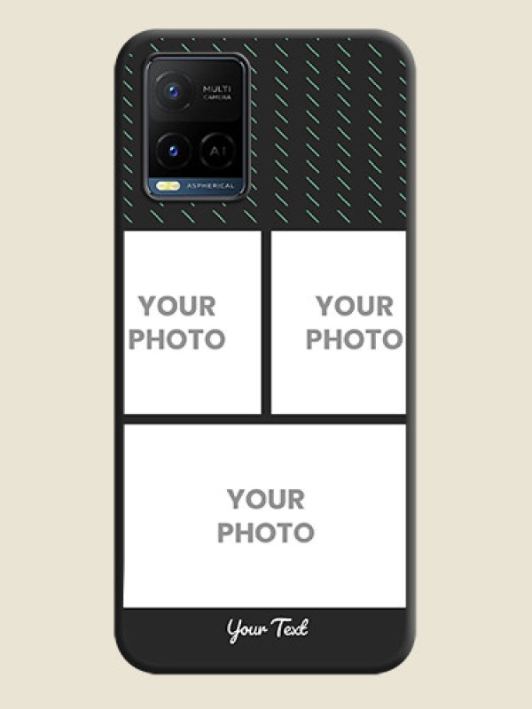 Custom Cross Dotted Pattern with 2 Image Holder  on Personalised Space Black Soft Matte Cases - Vivo Y21 - alternate view