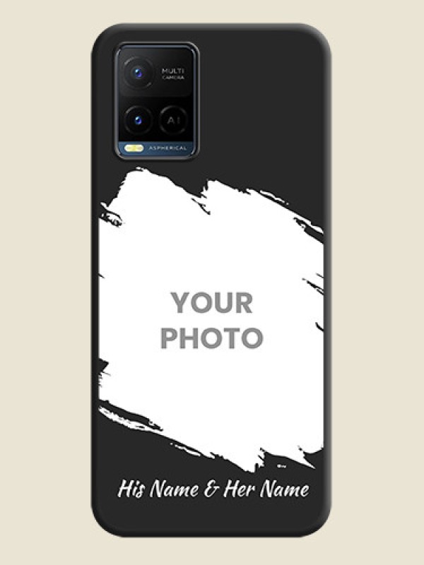 Custom Grunge Brush Strokes on Photo on Space Black Soft Matte Back Cover - Vivo Y21 - alternate view