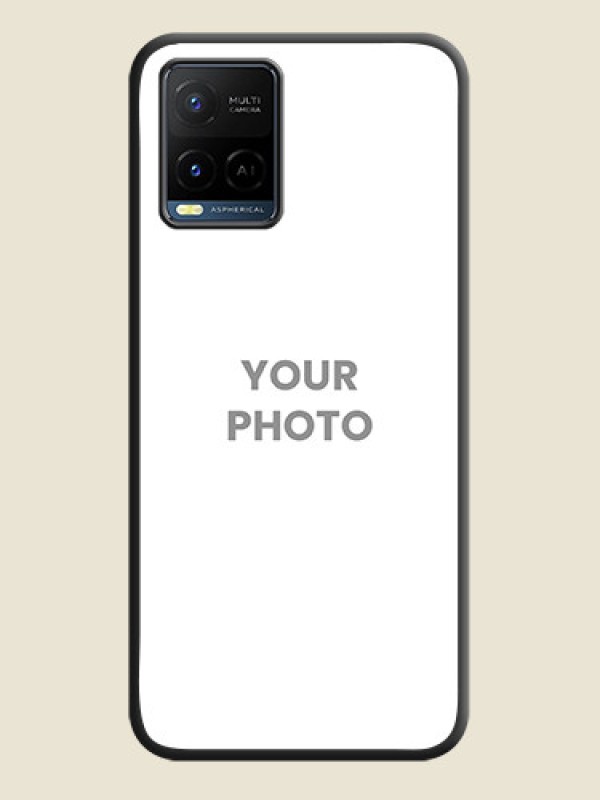 Custom Full Single Pic Upload On Space Black Personalized Soft Matte Phone Covers -Vivo Y21 - alternate view