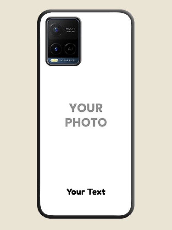 Custom Full Single Pic Upload With Text On Space Black Personalized Soft Matte Phone Covers -Vivo Y21 - alternate view