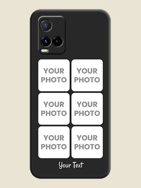 Custom Floral Art with 6 Image Holder on Photo on Space Black Soft Matte Mobile Case - Vivo Y21A - alternate view