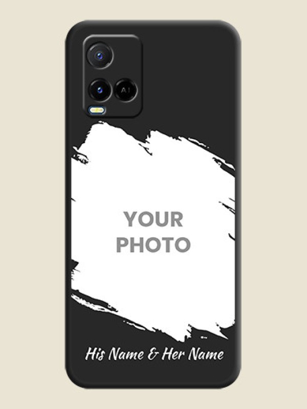 Custom Grunge Brush Strokes on Photo on Space Black Soft Matte Back Cover - Vivo Y21A - alternate view
