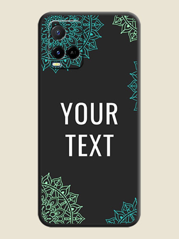 Custom Your Name with Floral Design on Space Black Custom Soft Matte Back Cover - Vivo Y21A - alternate view