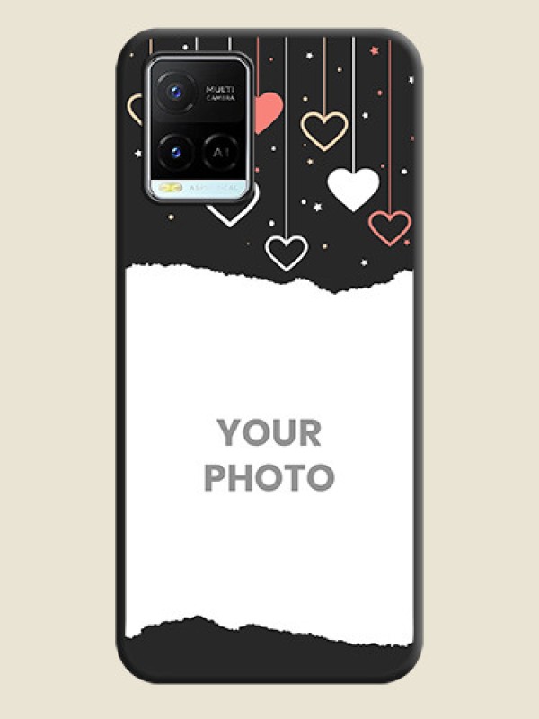Custom Love Hangings with Splash Wave Picture on Space Black Custom Soft Matte Phone Back Cover - Vivo Y21e - alternate view