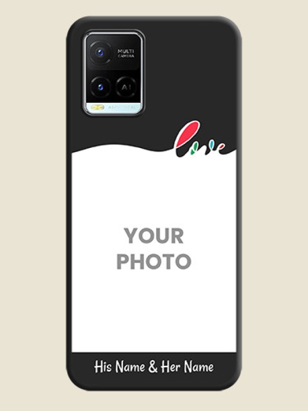 Custom Fall in Love Pattern with Picture on Photo on Space Black Soft Matte Mobile Case - Vivo Y21e - alternate view
