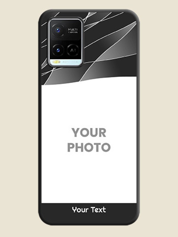 Custom Mixed Wave Lines on Photo on Space Black Soft Matte Mobile Cover - Vivo Y21e - alternate view